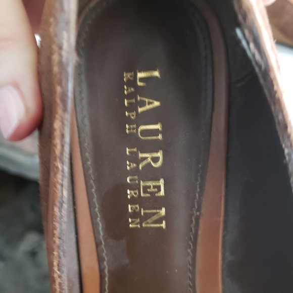 Ralph Lauren Brown Suede Wedge Pumps Size 9.5 - Picture 7 of 7